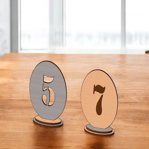 طرح برش لیزری شماره میز رستوران - laser cut restaurant table number ve - برای دستگاه CNC چوب و لیزر (سی ان سی)