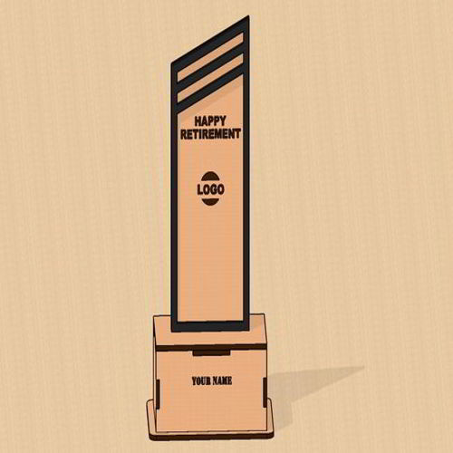 طرح جایزه بازنشستگی برش لیزری وی جی - laser cut retirement award trophy ve - برای دستگاه CNC چوب و لیزر (سی ان سی)