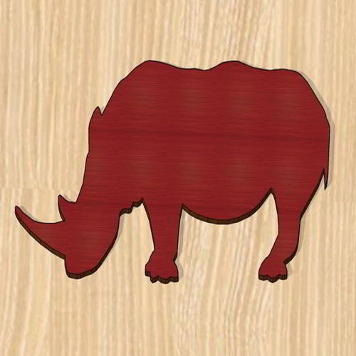 طرح برش لیزری کرگدن چوب - laser cut rhino wood cutout - برای دستگاه CNC چوب و لیزر (سی ان سی)