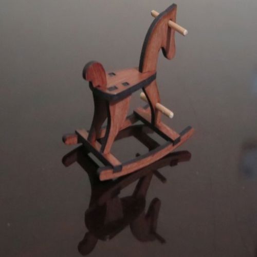 طرح برش لیزری اسب گهواره‌ای میلی‌متری ام‌دی‌اف - laser cut rocking horse 6mm mdf - برای دستگاه CNC چوب و لیزر (سی ان سی)