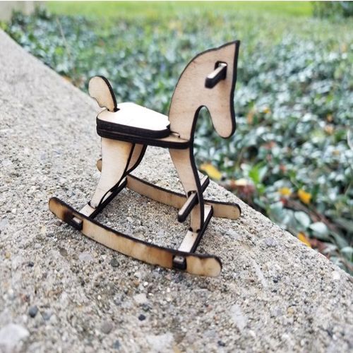 طرح قالب اسب گهواره‌ای برش لیزری - laser cut rocking horse template - برای دستگاه CNC چوب و لیزر (سی ان سی)