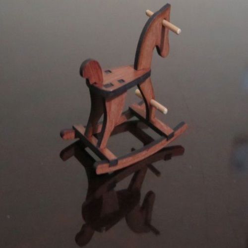 طرح اسب گهواره‌ای برش لیزری چوب - laser cut rocking horse wooden - برای دستگاه CNC چوب و لیزر (سی ان سی)