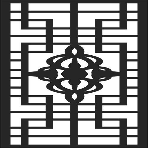 طرح جداکننده اتاق برش لیزری درز گلدار گلدار شبکه‌ای استنسیل طراحی - laser cut room divider seamless floral floral lattice stencil design - برای دستگاه CNC چوب و لیزر (سی ان سی)
