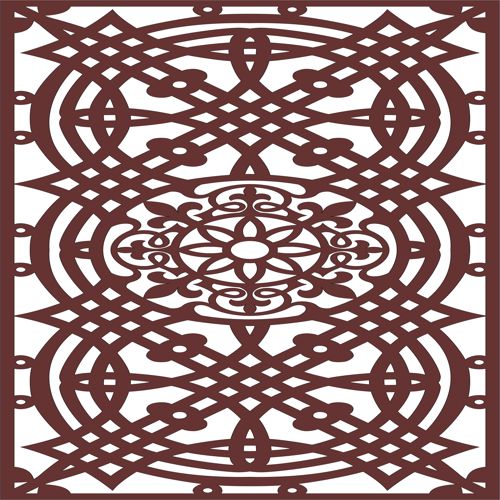 طرح جداکننده اتاق برش لیزری درز گل شبکه طرح - laser cut room divider seamless floral lattice design - برای دستگاه CNC چوب و لیزر (سی ان سی)