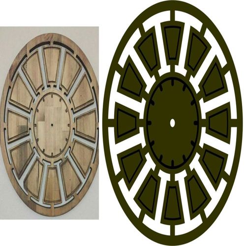 طرح قالب ساعت گرد برش لیزری قالب - laser cut round clock template - برای دستگاه CNC چوب و لیزر (سی ان سی)