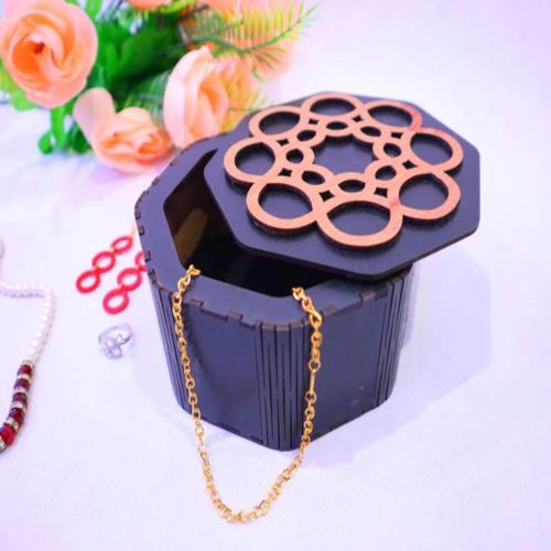 طرح جعبه جواهرات گرد برش لیزری میلی‌متری پوشش - laser cut round jewelry box 3mm ve - برای دستگاه CNC چوب و لیزر (سی ان سی)
