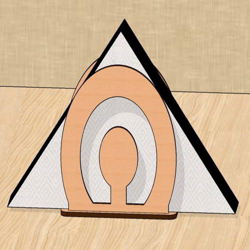 طرح جای دستمال کاغذی گرد برش لیزری میلی‌متری - laser cut round napkin holder 3mm - برای دستگاه CNC چوب و لیزر (سی ان سی)