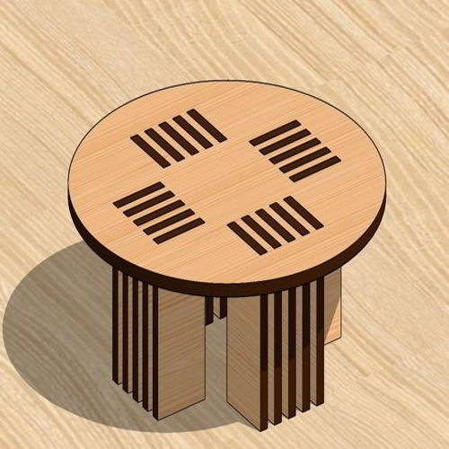 طرح میز گرد برش لیزری، خانه عروسکی، مبلمان مینیاتوری، اسباب بازی - laser cut round table dollhouse miniature furniture toy - برای دستگاه CNC چوب و لیزر (سی ان سی)