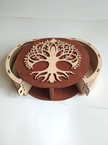 طرح جعبه ابزار گرد برش لیزری - laser cut round tool box - برای دستگاه CNC چوب و لیزر (سی ان سی)