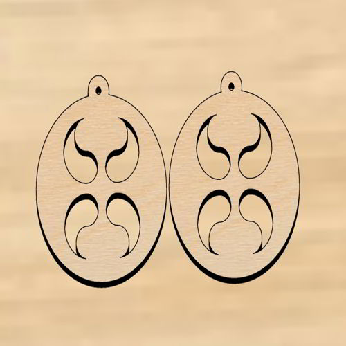 طرح گوشواره‌های چوبی گرد برش خورده با لیزر وی جی - laser cut round wooden dangle earrings ve - برای دستگاه CNC چوب و لیزر (سی ان سی)