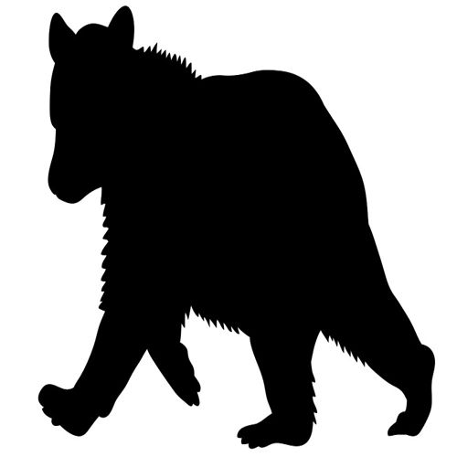 طرح برش لیزری خرس دونده شبح - laser cut running bear silhouette ve - برای دستگاه CNC چوب و لیزر (سی ان سی)