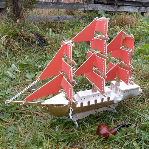 طرح مدل کشتی چوبی برش لیزری مخصوص قایق بادبانی - laser cut sailing ship wooden ship model ve - برای دستگاه CNC چوب و لیزر (سی ان سی)