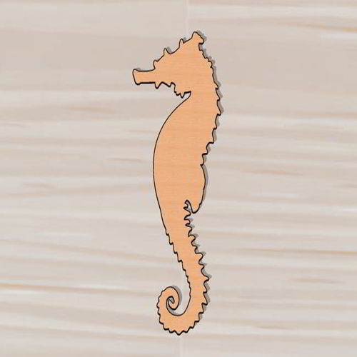 طرح برش لیزری اسب دریایی چوبی برش کاردستی - laser cut sea horse wood cutouts craft - برای دستگاه CNC چوب و لیزر (سی ان سی)