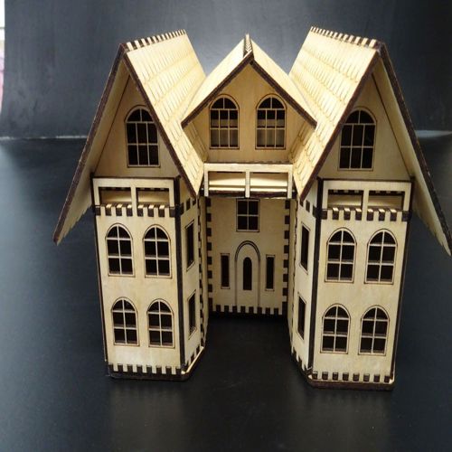 طرح برش لیزری خانه منشی - laser cut secretaire house ve - برای دستگاه CNC چوب و لیزر (سی ان سی)