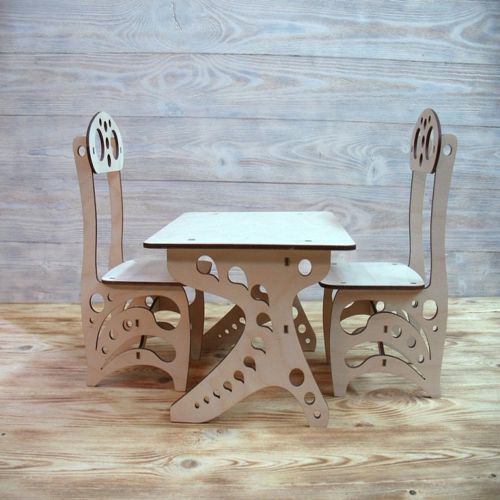 طرح مجموعه برش لیزری مبلمان کودک پوشش - laser cut set of childrens furniture ve - برای دستگاه CNC چوب و لیزر (سی ان سی)