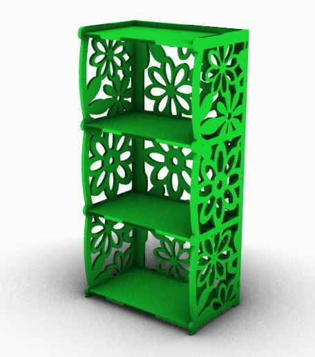 طرح قفسه کتابخانه برش لیزری - laser cut shelf bookcase ve - برای دستگاه CNC چوب و لیزر (سی ان سی)