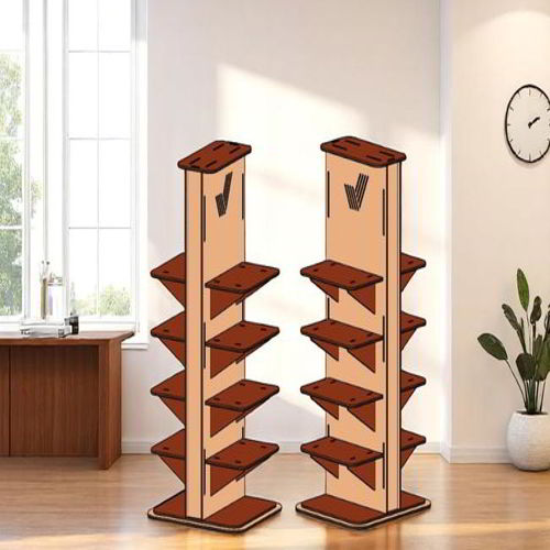 طرح ویترین برش لیزری قفسه چوبی سازماندهنده - laser cut showcase shelf wooden organizer ve - برای دستگاه CNC چوب و لیزر (سی ان سی)