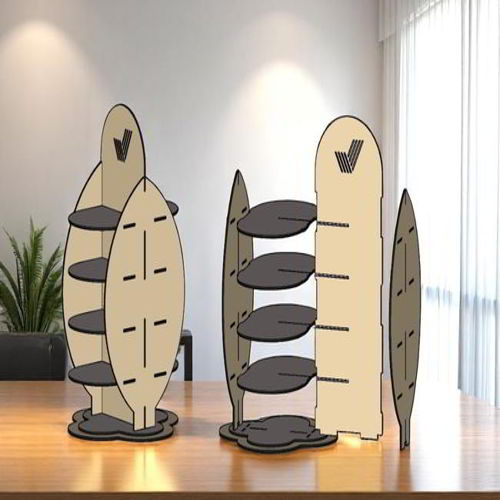 طرح ویترین برش لیزری پایه قفسه چوبی سازماندهنده - laser cut showcase stand shelf wood organizer ve - برای دستگاه CNC چوب و لیزر (سی ان سی)