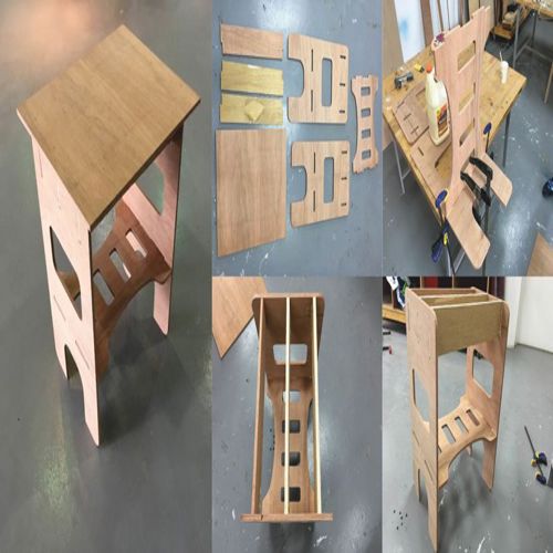 طرح میز کناری برش لیزری - laser cut side table 2 - برای دستگاه CNC چوب و لیزر (سی ان سی)