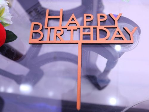 طرح برش لیزری ساده کیک تولدت مبارک پوشش - laser cut simple happy birthday cake topper ve - برای دستگاه CNC چوب و لیزر (سی ان سی)