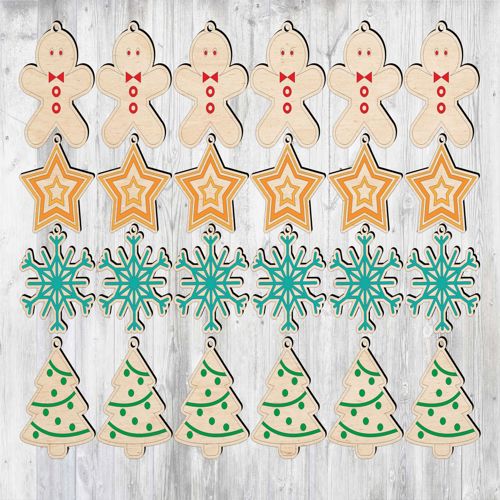 طرح برش لیزری دانه برف درخت کریسمس - laser cut snowflake christmas trees - برای دستگاه CNC چوب و لیزر (سی ان سی)