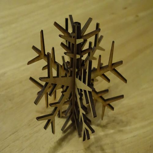 طرح برش لیزری دانه برف تزئینی میلی‌متری سایز - laser cut snowflake decoration 100mm - برای دستگاه CNC چوب و لیزر (سی ان سی)