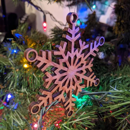 طرح برش لیزری دانه برف تزئینات - laser cut snowflake ornament - برای دستگاه CNC چوب و لیزر (سی ان سی)