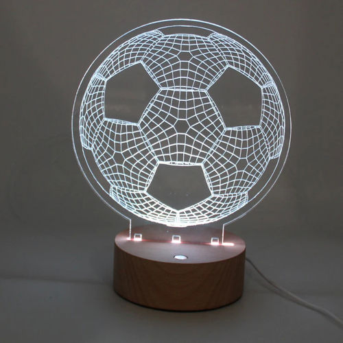 طرح برش لیزری توپ فوتبال سه بعدی نور شب - laser cut soccer ball 3d nightlight ve - برای دستگاه CNC چوب و لیزر (سی ان سی)
