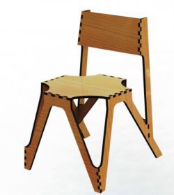 طرح صندلی چوبی جامد برش لیزری - laser cut solid wooden chair ve - برای دستگاه CNC چوب و لیزر (سی ان سی)