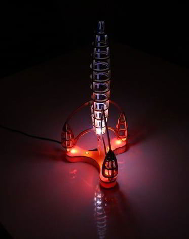 طرح برش لیزری موشک فضایی سه بعدی لامپ - laser cut space rocket 3d lamp ve - برای دستگاه CNC چوب و لیزر (سی ان سی)
