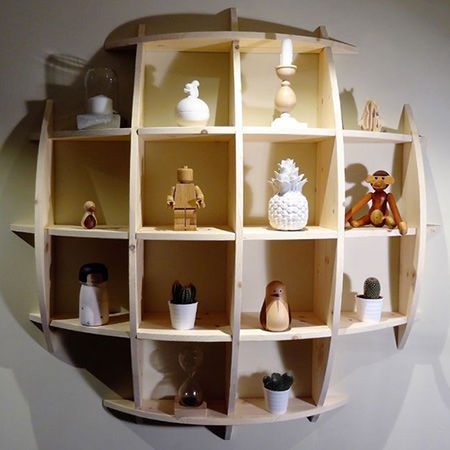 طرح قفسه کره برش لیزری دیواری دکوراسیون - laser cut sphere shelf wall decor ve - برای دستگاه CNC چوب و لیزر (سی ان سی)