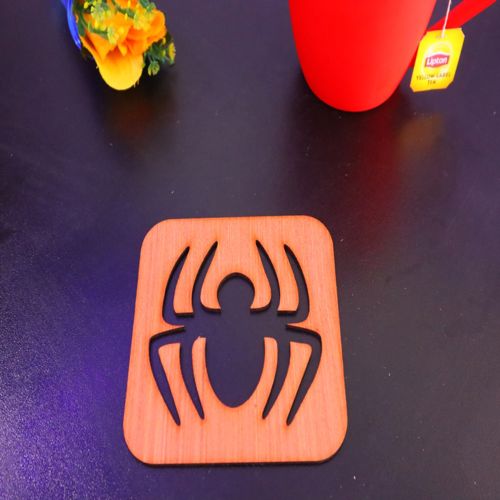 طرح برش لیزری عنکبوت زیرلیوانی - laser cut spider coaster - برای دستگاه CNC چوب و لیزر (سی ان سی)