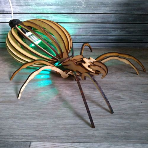 طرح لامپ عنکبوتی برش لیزری - laser cut spider lamp layout ve - برای دستگاه CNC چوب و لیزر (سی ان سی)