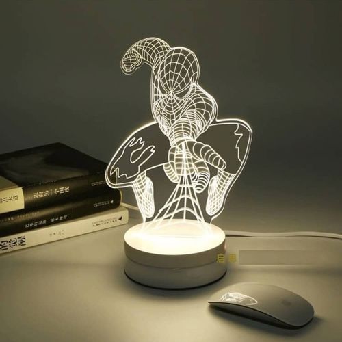 طرح برش لیزری مرد عنکبوتی اکریلیک سه بعدی لامپ - laser cut spiderman acrylic 3d lamp ve - برای دستگاه CNC چوب و لیزر (سی ان سی)
