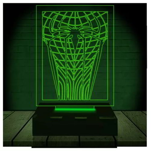 طرح برش لیزری لباس مرد عنکبوتی سه بعدی توهم اکریلیک لامپ - laser cut spider man suit 3d illusion acrylic lamp ve - برای دستگاه CNC چوب و لیزر (سی ان سی)