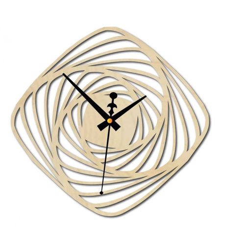 طرح ساعت دیواری مدرن مارپیچی برش لیزری - laser cut spiral modern wall clock ve - برای دستگاه CNC چوب و لیزر (سی ان سی)
