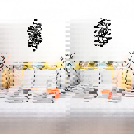 طرح قالب ساعت مارپیچی برش لیزری با امواج - laser cut spiral waves clock template ve - برای دستگاه CNC چوب و لیزر (سی ان سی)