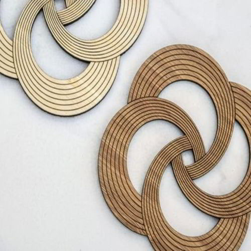 طرح زیرلیوانی چوبی مارپیچی برش لیزری روکش - laser cut spiral wood coaster ve - برای دستگاه CNC چوب و لیزر (سی ان سی)