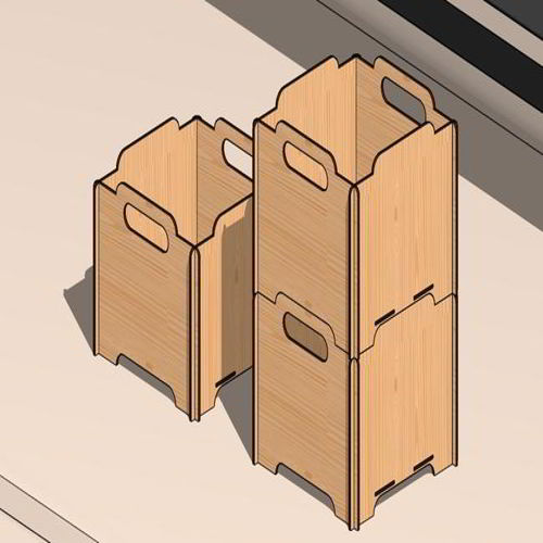طرح جعبه قابل چیدمان برش لیزری سبد نگهداری جعبه - laser cut stackable box storage basket - برای دستگاه CNC چوب و لیزر (سی ان سی)