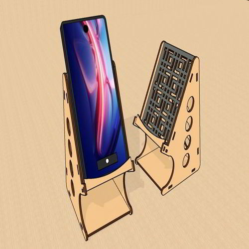 طرح پایه نگهدارنده برش لیزری برای موبایل - laser cut stand holder for mobile ve - برای دستگاه CNC چوب و لیزر (سی ان سی)