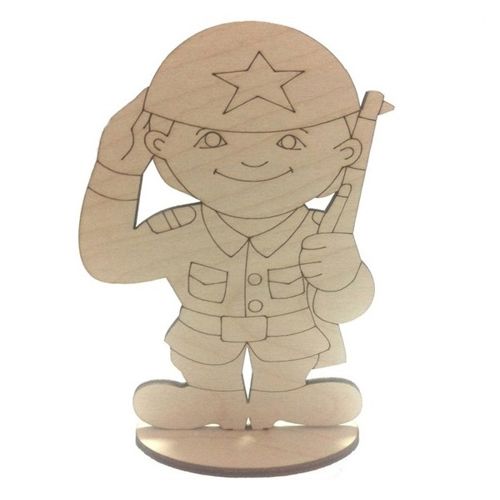 طرح برش لیزری ایستاده سرباز میز تزئین - laser cut standing soldier table decoration ve - برای دستگاه CNC چوب و لیزر (سی ان سی)