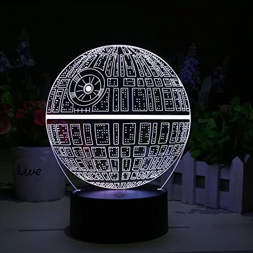 طرح برش لیزری جنگ ستارگان مرگ ستارگان سه بعدی توهم لامپ - laser cut star wars death star 3d illusion lamp ve - برای دستگاه CNC چوب و لیزر (سی ان سی)