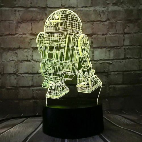 طرح برش لیزری جنگ ستارگان r d 3d توهم لامپ لامپ - laser cut star wars r2 d2 3d illusion lamp ve - برای دستگاه CNC چوب و لیزر (سی ان سی)