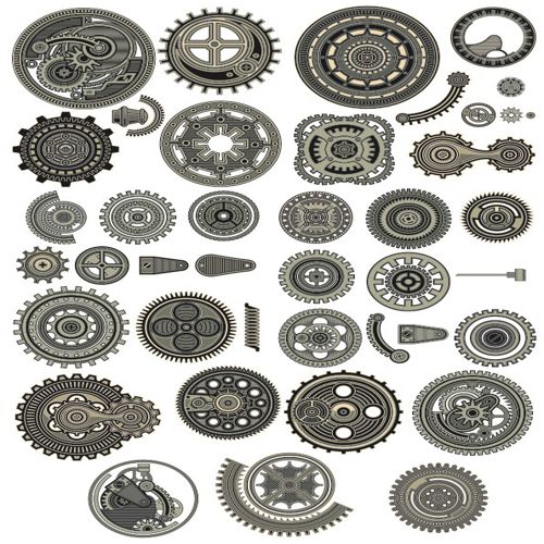 طرح برش لیزری steampunk decor set - laser cut steampunk decor set ve - برای دستگاه CNC چوب و لیزر (سی ان سی)