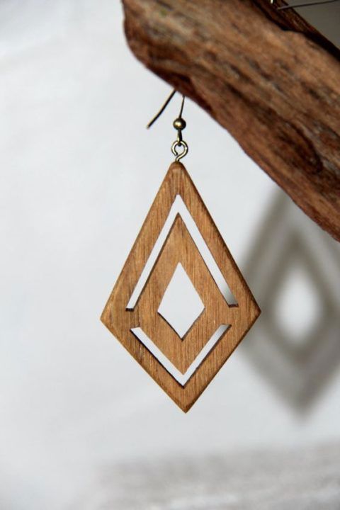 طرح طراحی گوشواره شیک برش لیزری - laser cut stylish earring design - برای دستگاه CNC چوب و لیزر (سی ان سی)
