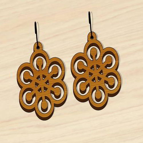 طرح گوشواره‌های شیک برش لیزری - laser cut stylish earrings ve - برای دستگاه CNC چوب و لیزر (سی ان سی)