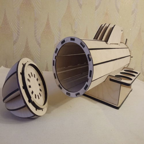 طرح برش لیزری مینی بار زیردریایی - laser cut submarine minibar ve - برای دستگاه CNC چوب و لیزر (سی ان سی)