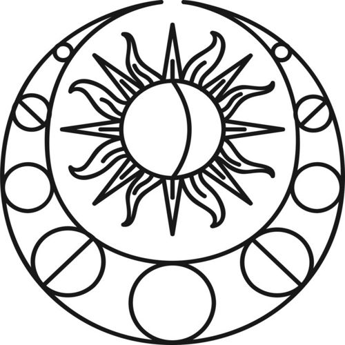طرح برش لیزری خورشید، ماه، اجرام آسمانی، پوشش گیاهی - laser cut sun moon celestial body ve - برای دستگاه CNC چوب و لیزر (سی ان سی)