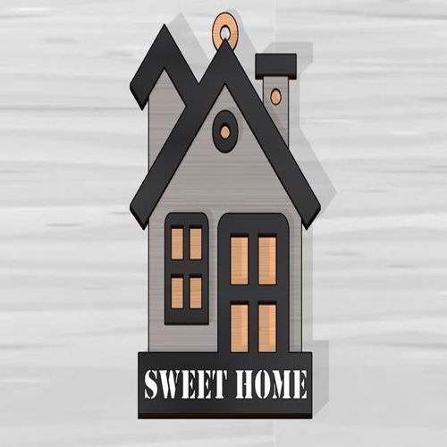 طرح برش لیزری شیرین خانه کلید برچسب - laser cut sweet home key tag ve - برای دستگاه CNC چوب و لیزر (سی ان سی)