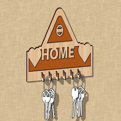 طرح جاکلیدی چوبی شیرین هوم برش لیزری میلیمتر وی ای - laser cut sweet home wooden key holder 3mm ve - برای دستگاه CNC چوب و لیزر (سی ان سی)